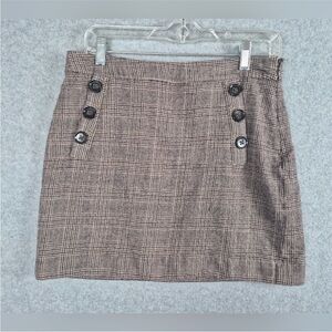 Banana Republic Wool Mini Skirt Size 8 Plaid Preppy Multicolor EUC